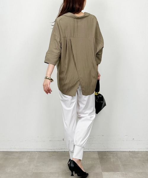 PICCIN（ピッチン）の「スキッパーシャツ（シャツ/ブラウス・レディース・サックスブルー/カーキ・M）」の9枚目の写真
