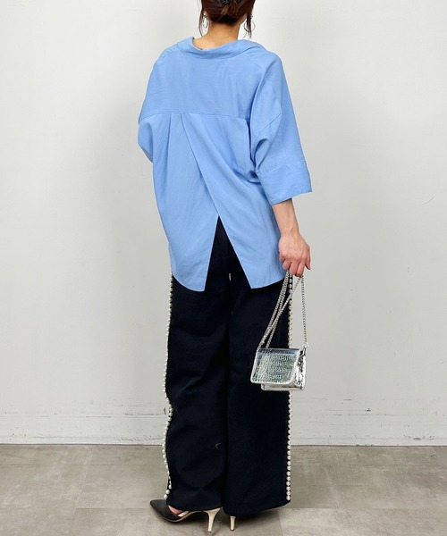 PICCIN（ピッチン）の「スキッパーシャツ（シャツ/ブラウス・レディース・サックスブルー/カーキ・M）」の17枚目の写真