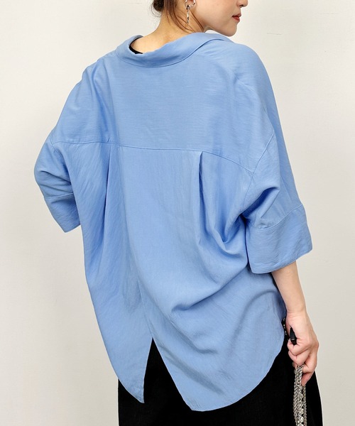 PICCIN（ピッチン）の「スキッパーシャツ（シャツ/ブラウス・レディース・サックスブルー/カーキ・M）」の12枚目の写真