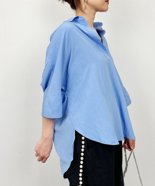 PICCIN（ピッチン）の「スキッパーシャツ（シャツ/ブラウス・レディース・サックスブルー/カーキ・M）」の13枚目の写真