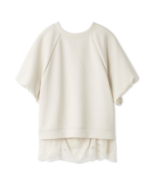 Mila Owen(ミラオーウェン)の「シルキータッチレースレイヤードトップス(Tシャツ/カットソー・レディース・イエロー/ブラック/グレー/アイボリー・F)」の15枚目の写真