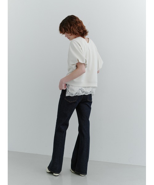 Mila Owen(ミラオーウェン)の「シルキータッチレースレイヤードトップス(Tシャツ/カットソー・レディース・イエロー/ブラック/グレー/アイボリー・F)」の5枚目の写真