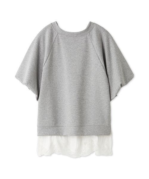 Mila Owen(ミラオーウェン)の「シルキータッチレースレイヤードトップス(Tシャツ/カットソー・レディース・イエロー/ブラック/グレー/アイボリー・F)」の11枚目の写真