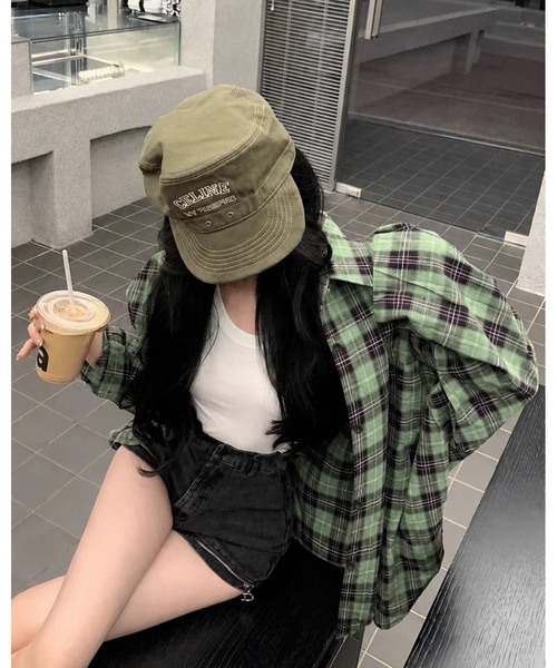 inst.ALL(インストール)の「チェックシャツ(シャツ/ブラウス・レディース・ネイビー/ライトグリーン/ベージュ/ピンク・M)」の15枚目の写真