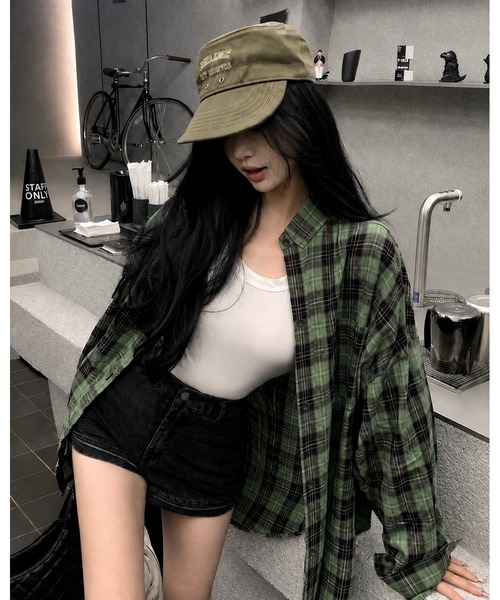 inst.ALL(インストール)の「チェックシャツ(シャツ/ブラウス・レディース・ネイビー/ライトグリーン/ベージュ/ピンク・M)」の16枚目の写真