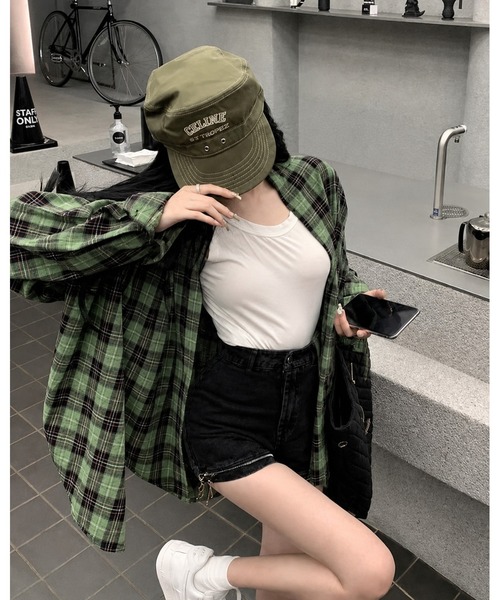 inst.ALL(インストール)の「チェックシャツ(シャツ/ブラウス・レディース・ネイビー/ライトグリーン/ベージュ/ピンク・M)」の17枚目の写真