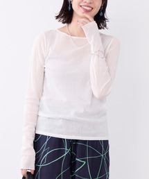 コットンチュールロングスリーブTシャツ