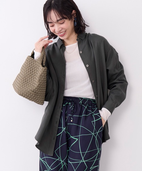 MICA&DEAL(マイカ&ディール)の「コットンチュールロングスリーブTシャツ(Tシャツ/カットソー・レディース・ブラック/オフホワイト・FREE)」の16枚目の写真