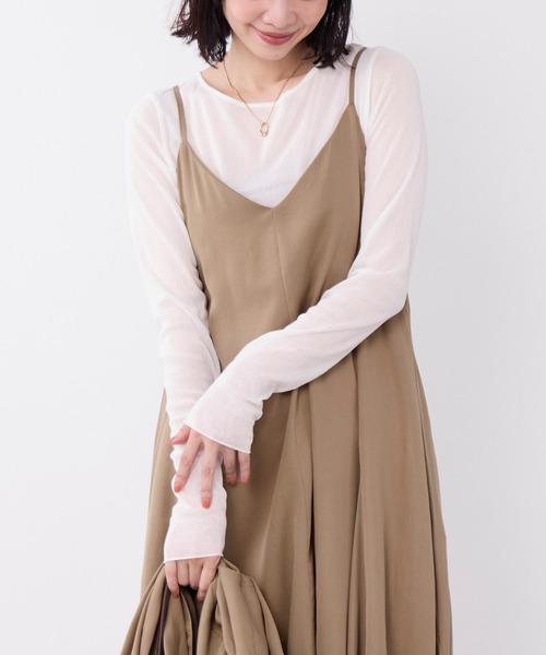 MICA&DEAL(マイカ&ディール)の「コットンチュールロングスリーブTシャツ(Tシャツ/カットソー・レディース・ブラック/オフホワイト・FREE)」の6枚目の写真