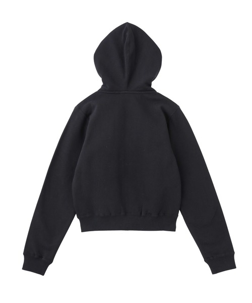 X-girl(エックスガール)の「FACE AND LOGO COMPACT ZIP UP SWEAT HOODIE(パーカー・レディース・アッシュ/ブラック・S/M)」の13枚目の写真