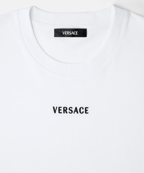 VERSACE(ヴェルサーチ)の「刺繍入り コットンジャージー スリム Tシャツ(Tシャツ/カットソー・メンズ・ホワイト/ブラック・M/L)」の3枚目の写真