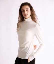 COTTON CASHMERE HIGH NECK T