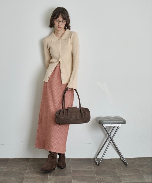 THE YOn(ザヨン)の「リブニットポロカーディガン(カーディガン/ボレロ・レディース・グレー/ブラック/プラム/クリーム・FREE)」の14枚目の写真