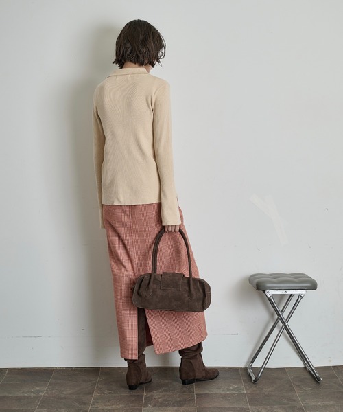 THE YOn(ザヨン)の「リブニットポロカーディガン(カーディガン/ボレロ・レディース・グレー/ブラック/プラム/クリーム・FREE)」の17枚目の写真