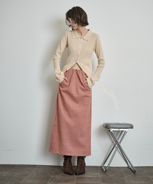 THE YOn(ザヨン)の「リブニットポロカーディガン(カーディガン/ボレロ・レディース・グレー/ブラック/プラム/クリーム・FREE)」の21枚目の写真