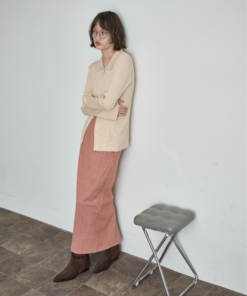 THE YOn(ザヨン)の「リブニットポロカーディガン(カーディガン/ボレロ・レディース・グレー/ブラック/プラム/クリーム・FREE)」の22枚目の写真