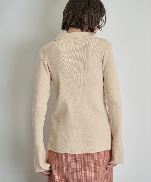 THE YOn(ザヨン)の「リブニットポロカーディガン(カーディガン/ボレロ・レディース・グレー/ブラック/プラム/クリーム・FREE)」の10枚目の写真