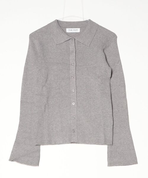 THE YOn(ザヨン)の「リブニットポロカーディガン(カーディガン/ボレロ・レディース・グレー/ブラック/プラム/クリーム・FREE)」の6枚目の写真
