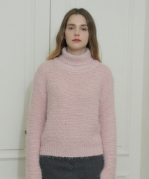 High Neck Loose Fit Knit (Indie pink)