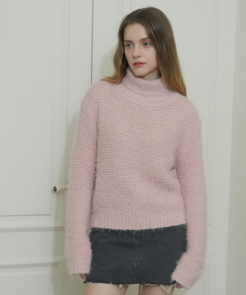 VLETI（ブレッティ）の「High Neck Loose Fit Knit (Indie pink)（ニット/セーター・レディース・ピンク・FREE）」の2枚目の写真