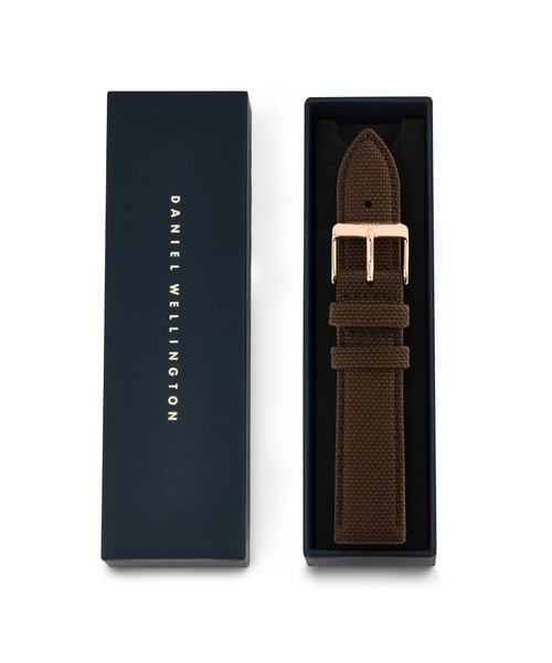 Daniel Wellington（ダニエルウェリントン）の「Canvas Strap 20mm ナイロン（アナログ腕時計・メンズ・ブラウン/ブラック/ピンクゴールド・ONE SIZE）」の4枚目の写真