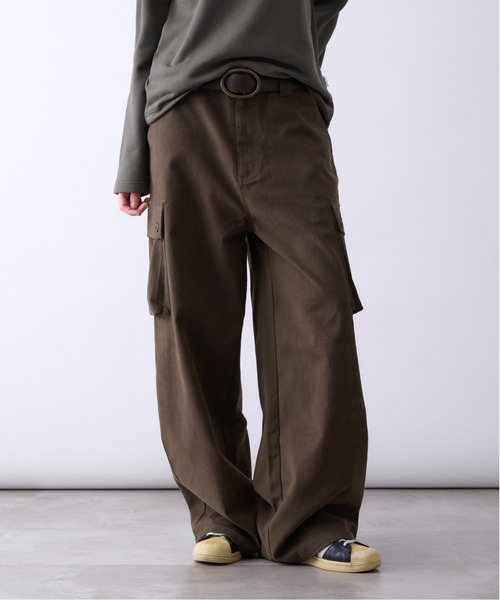 Perushu(ペルーシュ)の「SIDE POCKET WIDE CARGO PANTS/サイドポケットワイドカーゴパンツ(カーゴパンツ・メンズ・ブラック/グレー/オリーブ・LARGE/MEDIUM/SMALL)」の22枚目の写真