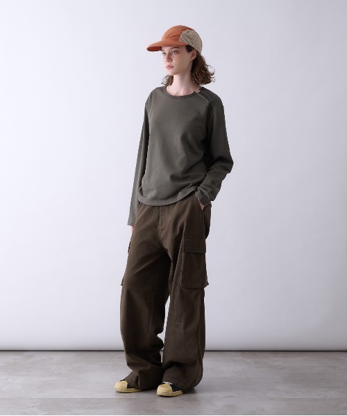 Perushu(ペルーシュ)の「SIDE POCKET WIDE CARGO PANTS/サイドポケットワイドカーゴパンツ(カーゴパンツ・メンズ・ブラック/グレー/オリーブ・LARGE/MEDIUM/SMALL)」の14枚目の写真
