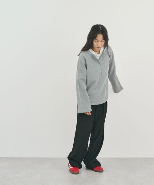 STELLA FISH（ステラフィッシュ）の「刺繍いりワッフルトップス（Tシャツ/カットソー・レディース・ブラウン/グレー・FREE）」の11枚目の写真