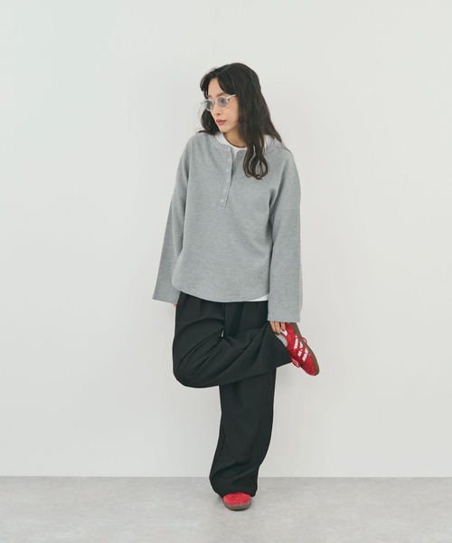 STELLA FISH（ステラフィッシュ）の「刺繍いりワッフルトップス（Tシャツ/カットソー・レディース・ブラウン/グレー・FREE）」の13枚目の写真