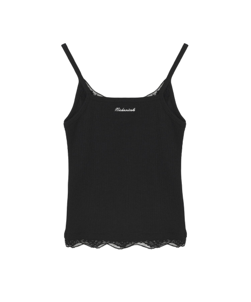 NICK&NICOLE(ニックアンドニコール)の「LACE RIBBED SLEEVELESS TOP_BLACK(Tシャツ/カットソー・レディース・その他・FREE)」の2枚目の写真