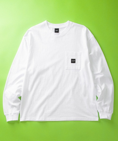 HUF(ハフ)の「BOX LOGO POCKET LS TEE(Tシャツ/カットソー・メンズ・ブラック/ホワイト/パープル系その他・XL/L/S/M)」の2枚目の写真