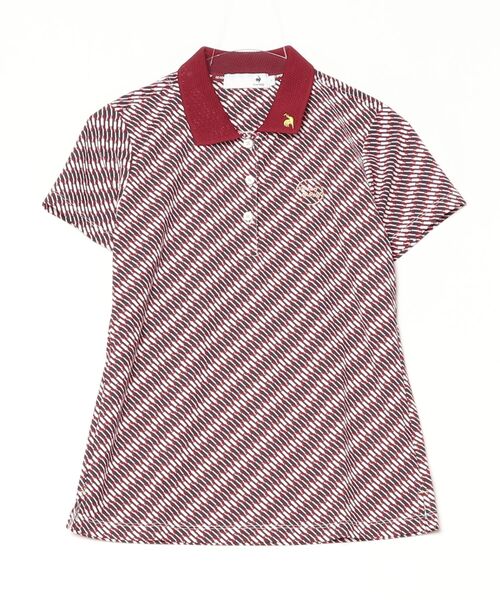 le coq sportif GOLF（ルコックスポルティフゴルフ）の「ルコックゴルフ　総柄半袖シャツ（ポロシャツ・レディース・ライトイエロー/ネイビー/サックスブルー/レッド・XXL/S/M/XL/L）」の4枚目の写真