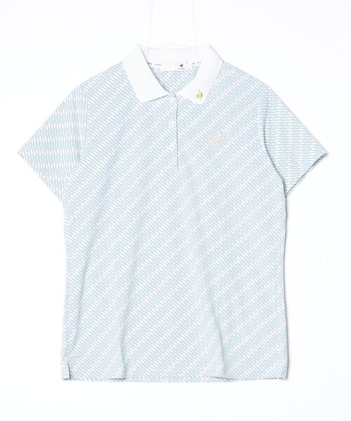 le coq sportif GOLF（ルコックスポルティフゴルフ）の「ルコックゴルフ　総柄半袖シャツ（ポロシャツ・レディース・ライトイエロー/ネイビー/サックスブルー/レッド・XXL/S/M/XL/L）」の3枚目の写真
