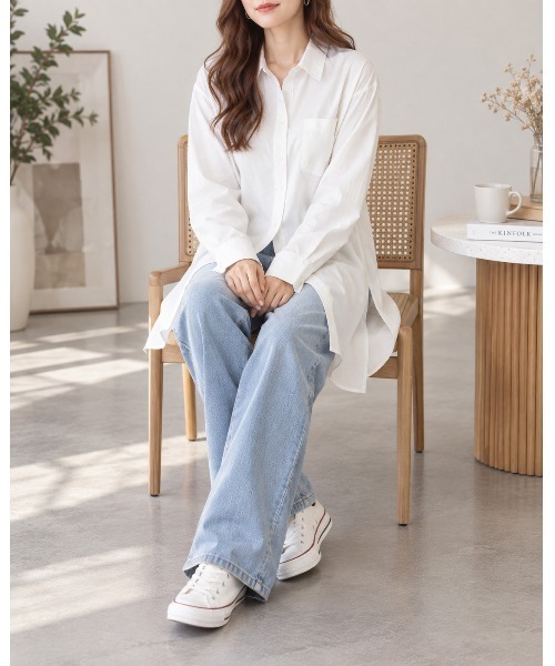 FAZVY(ファズビー)の「ゆったり着こなす 洗練ロングシルエットシャツ(シャツ/ブラウス・レディース・ブラック/ホワイト・L/M)」の20枚目の写真