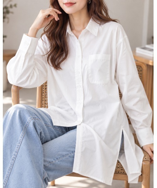 FAZVY(ファズビー)の「ゆったり着こなす 洗練ロングシルエットシャツ(シャツ/ブラウス・レディース・ブラック/ホワイト・L/M)」の22枚目の写真