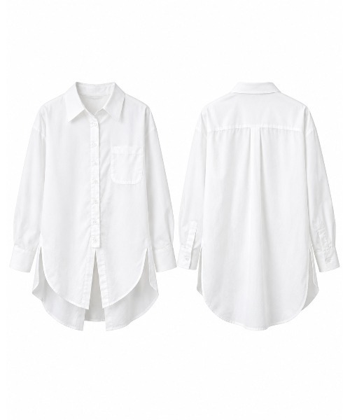 FAZVY(ファズビー)の「ゆったり着こなす 洗練ロングシルエットシャツ(シャツ/ブラウス・レディース・ブラック/ホワイト・L/M)」の16枚目の写真