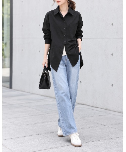 FAZVY(ファズビー)の「ゆったり着こなす 洗練ロングシルエットシャツ(シャツ/ブラウス・レディース・ブラック/ホワイト・L/M)」の13枚目の写真