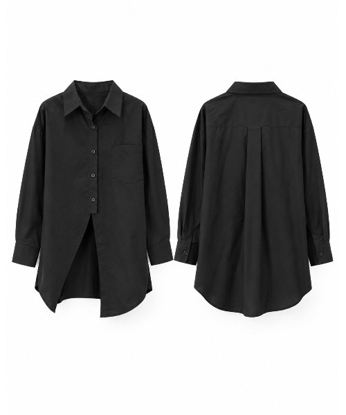 FAZVY(ファズビー)の「ゆったり着こなす 洗練ロングシルエットシャツ(シャツ/ブラウス・レディース・ブラック/ホワイト・L/M)」の17枚目の写真