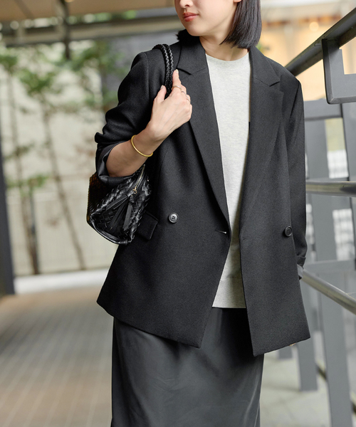 JOURNAL STANDARD relume(ジャーナルスタンダード レリューム)の「メランジツイルテーラードジャケット(テーラードジャケット・レディース・ブラック/ブラウン/ブラウン系その他・38/36)」の7枚目の写真