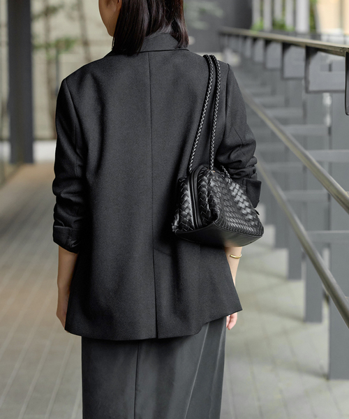 JOURNAL STANDARD relume(ジャーナルスタンダード レリューム)の「メランジツイルテーラードジャケット(テーラードジャケット・レディース・ブラック/ブラウン/ブラウン系その他・38/36)」の9枚目の写真