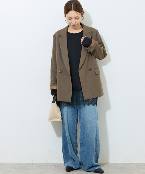 JOURNAL STANDARD relume(ジャーナルスタンダード レリューム)の「メランジツイルテーラードジャケット(テーラードジャケット・レディース・ブラック/ブラウン/ブラウン系その他・38/36)」の17枚目の写真