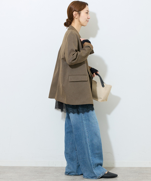 JOURNAL STANDARD relume(ジャーナルスタンダード レリューム)の「メランジツイルテーラードジャケット(テーラードジャケット・レディース・ブラック/ブラウン/ブラウン系その他・38/36)」の18枚目の写真