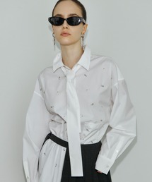 JOSE MOON | REPOS OVER BOWTIE SHIRT with BIJOU/リポスオーバーボウタイシャツwithビジュー(シャツ/ブラウス)