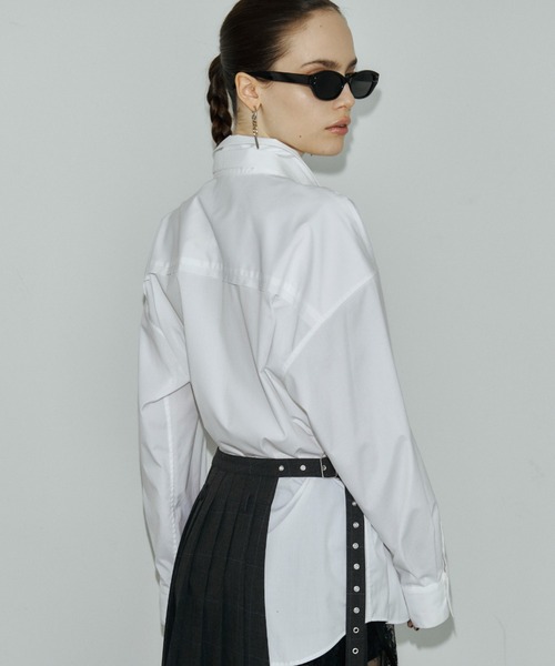 JOSE MOON(ジョゼムーン)の「REPOS OVER BOWTIE SHIRT with BIJOU/リポスオーバーボウタイシャツwithビジュー(シャツ/ブラウス・レディース・ブルー系その他/ホワイト・FREE)」の17枚目の写真