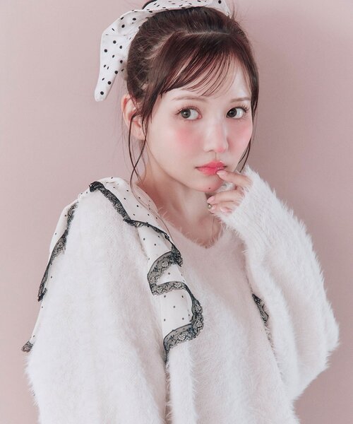 OLIVE des OLIVE(オリーブデオリーブ)の「Sugar Ribbon ニットワンピ(ワンピース・レディース・ピンク/サックスブルー/オフホワイト/ブラック・FREE)」の22枚目の写真