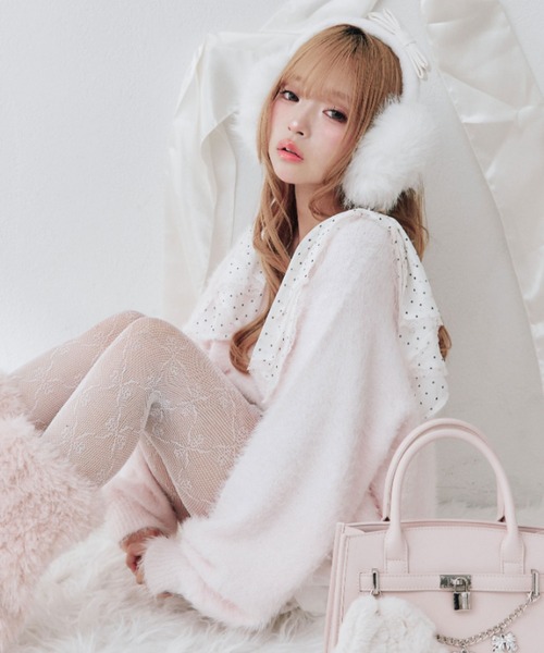 OLIVE des OLIVE(オリーブデオリーブ)の「Sugar Ribbon ニットワンピ(ワンピース・レディース・ピンク/サックスブルー/オフホワイト/ブラック・FREE)」の17枚目の写真