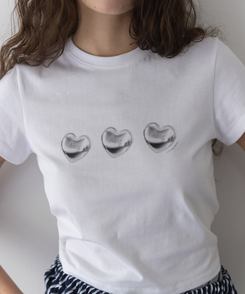 haag(ヘイグ)の「a love crop t-sh (white)(Tシャツ/カットソー・レディース・その他・FREE)」の2枚目の写真