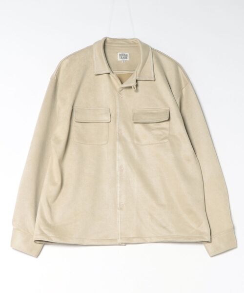 ROUGH TRADE（ラフトレード）の「フェイクスエード オープンカラーシャツ(M1)（シャツ/ブラウス・メンズ・チャコールグレー/ブラウン/ライトベージュ・MEDIUM/LARGE/X-LARGE）」の3枚目の写真