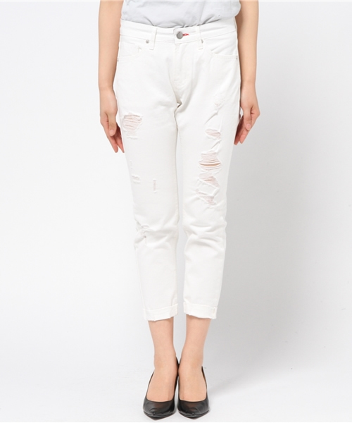 GUILD PRIME（ギルドプライム）の「【GUILD PRIME】WOMENS ホワイトダメージデニム（デニムパンツ・レディース・ホワイト・36/34）」の2枚目の写真