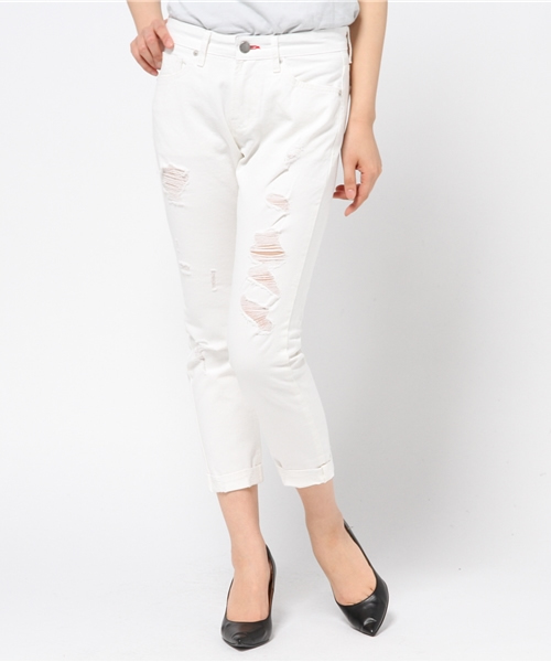 GUILD PRIME（ギルドプライム）の「【GUILD PRIME】WOMENS ホワイトダメージデニム（デニムパンツ・レディース・ホワイト・36/34）」の14枚目の写真